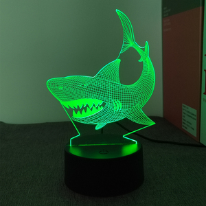Rechargeable 3D LED Night Light Touch Sensor Animal <strong>Shark</strong> <strong>Art</strong> for Teenagers - Product Image 5