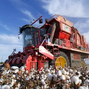 6 rows cotton harvester picker machine with round bales system