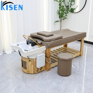 เก้าอี้นวดสระผมพร้อมระบบอบไอน้ำ KISEN สำหรับสปาผมแบบญี่ปุ่น พร้อมเตียงสระผมนวดไทย ฐานไม้ - Product Image 5