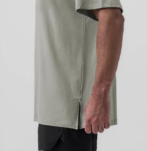 Nuevo logotipo personalizado Relax Premium <span class=keywords><strong>Jersey</strong></span> Pima algodón camiseta en blanco peso pesado 300gsm Supima algodón de gran tamaño gimnasio camiseta para hombres - Product Image 2