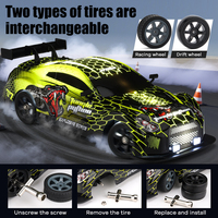 Coche RC de simulación de alta velocidad Zhorya 1:16 4WD con control remoto, luces y pulverizador para drifting