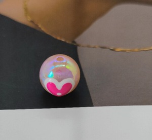 Materiales al por mayor para manualidades: Cadenas para teléfonos móviles, joyería, cuentas redondas de acrílico, cuentas pintadas a mano. - Product Image 4