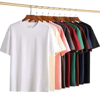 220 grammes en gros 100% coton T-shirt pour hommes Logo personnalisé Simple confortable vierge grande taille avec impression numérique (DTG DTF)