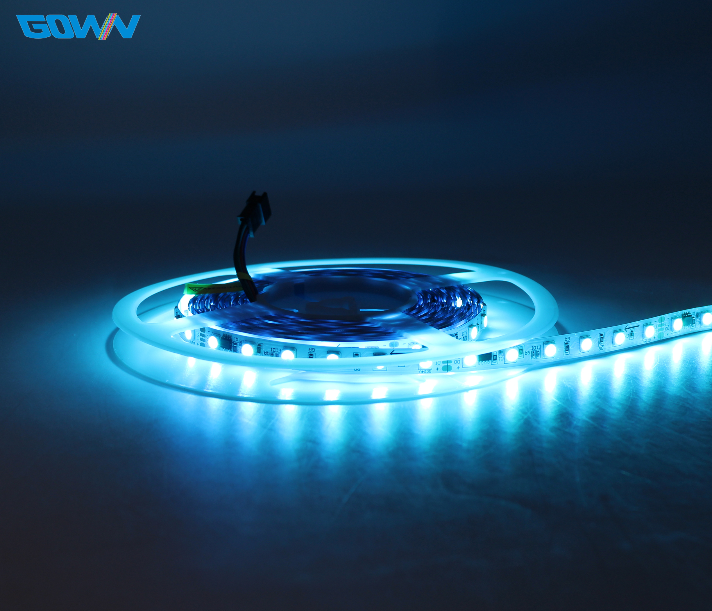 12V RGB Smart LED Strip with App & Remote Control IP65 Waterproof CRI90 for TV PC Bedroom Backlighting-SMD5050