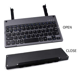 <span class=keywords><strong>Clavier</strong></span> sans fil rechargeable miniature avec rétroéclairage LED, pliable en deux parties avec support, pour téléphone portable, tablette, universel - Product Image 5