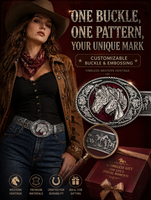 Ceinture en jean style western pour hommes et femmes avec motif rétro en relief, boucle en alliage et motif cheval, accessoire de mode