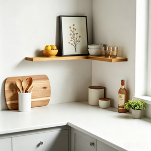 Estantes Flotantes Modernos Minimalistas con Acabado de <span class=keywords><strong>Madera</strong></span>, Soporte Invisible para Montaje en Pared, Impermeables, Multifuncionales y Ajustables para <span class=keywords><strong>Baño</strong></span> - Product Image 3