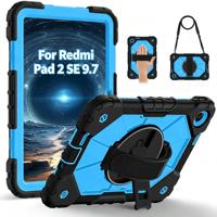 Étui robuste antichoc rotatif avec béquille et bandoulière pour tablette Redmi Pad 2 SE 9,7 pouces 2026