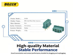 موصل طاقة بطارية سداسي الشكل أخضر - طراز MPX، طرف نحاسي مطلي بالذهب لملحقات النماذج التي تعمل بالتحكم عن بعد - Product Image 3