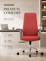Chaise de bureau en cuir confortable de haute qualité, réglable en hauteur, chaise ergonomique rouge, dossier haut, chaise de bureau pour ordinateur, chaise de patron
