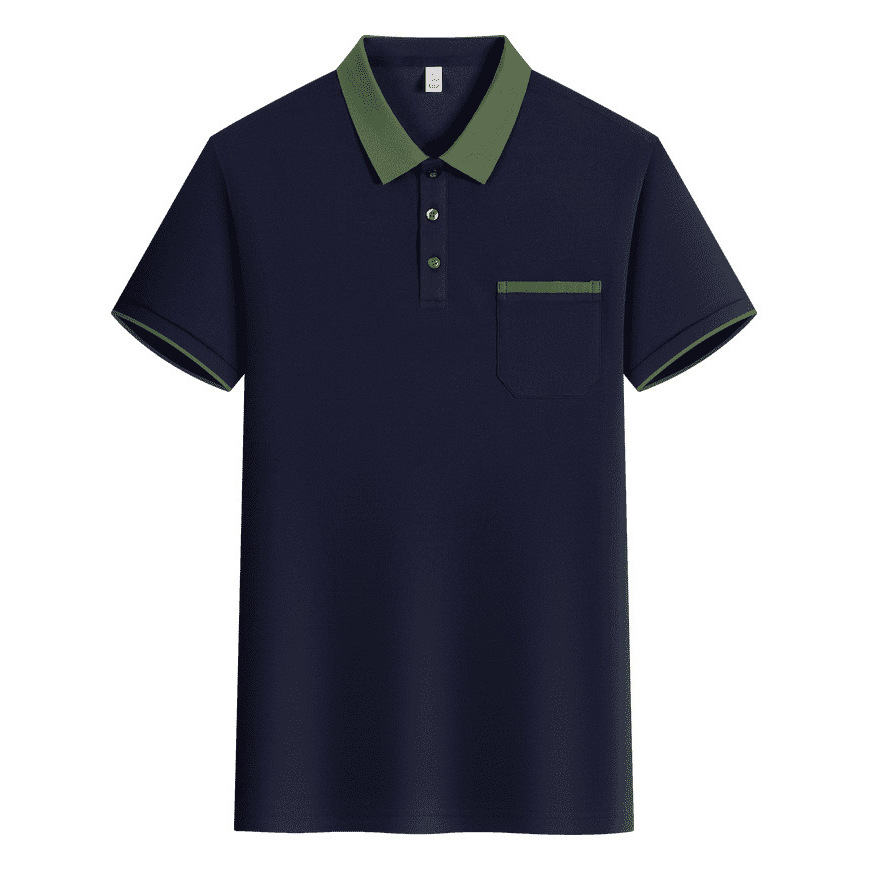 Navy blue and green collar