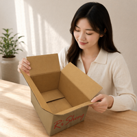Boîte d'expédition en carton ondulé brun personnalisée, emballage en carton pour la vente au détail et la livraison