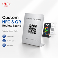 Support de Code QR Personnalisé pour Restaurant en Acrylique, Panneau NFC pour Avis, Support de Menu de Table avec Impression de Logo Gratuite