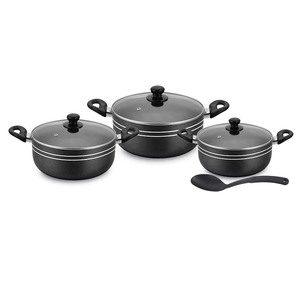 Không dính Đen đồ nấu nướng chậu đầy màu sắc chất lượng cao Nhà Bếp Nấu Ăn không dính nhôm Cookware chậu Set cho Trang chủ sử dụng - Product Image 4