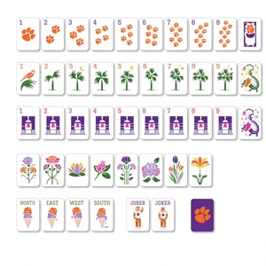 Jeu de Mahjong en Acrylique Clemson Paw, Tuiles de Mahjong Américaines de Luxe, Pieds en Bois Massif, Jeu de Table Officiellement Licencié - Product Image 4
