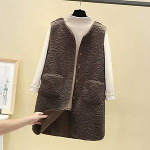 2022 Long Lamb Fleece <strong>Vest</strong> Women Winter <strong>Thermal</strong> Waistcoat Warm Fleece <strong>Vest</strong> Female Sleeveless Jacket <strong>Ladies</strong> <strong>Vests</strong> for Women - Product Image 6