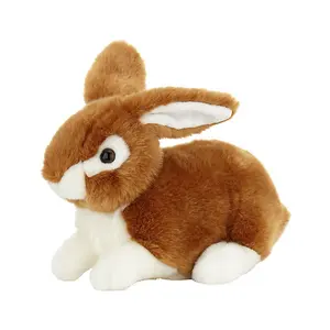 Coelho de pelúcia branca realista, brinquedo macio de coelho