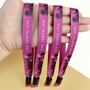 Pulsera de Plástico de Un Solo Uso/Pulsera de Tela para Festivales/Pulsera Tejida de Poliéster para Eventos, Pulsera para Parejas <span class=keywords><strong>Totwoo</strong></span> - Product Image 4
