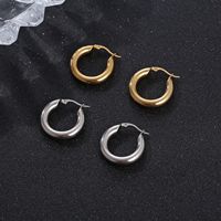 Boucles d'oreilles créoles tendance minimalistes pour femmes, plaquées or 18 carats, en acier inoxydable, bijoux de fête, articles de gros très demandés