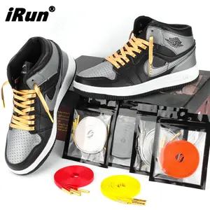 IRun Premium Bunter Druck Schaffell Lederstiefel Sneaker Schuhs chnur Luxus Schuh zubehör Unterstützung Benutzer definierte Farbe & Länge