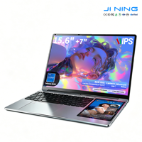 Nouvel ordinateur portable professionnel JINING Dual Touch 15,6''+7'' Intel N100 Windows 11 Pro avec logo personnalisé, 8-32 Go DDR4 et rétroéclairage RVB