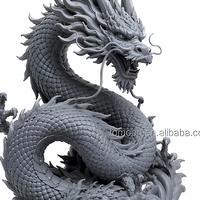 Statue de dragon en résine imprimée en 3D SLA, figurine en stéréolithographie, texture détaillée à l'échelle, décoration d'intérieur, art personnalisé OEM