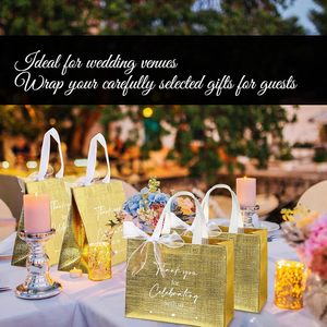 حقائب تعبئة هدايا مخصصة ذهبية لامعة فاخرة غير منسوجة للأعياد حقيبة تعبئة يمكن إعادة استخدامها بسعر رخيص - Product Image 4