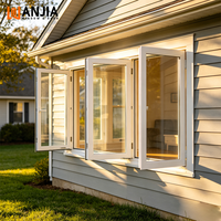 Ventanas Modernas de Tres Paneles con Eficiencia Energética, Ventanas Abatibles de PVC para Villas
