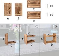 Support de rangement de bureau en bois à 2 couches pour l'assaisonnement de la cuisine à domicile et le stockage d'articles divers pour la maison