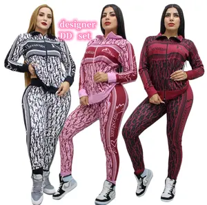 New 2 Piece Women's Sets Clothing Fall Winter 2023 Designer Brand Clothes Gym Training&Jogging wear Suits Tracksuits For Women