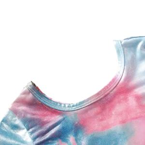 Conjunto de ropa infantil personalizable Conjunto de niña de verano Tie Dye Camiseta de manga corta Falda tutú de lentejuelas - Product Image 2