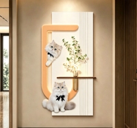 Art mural personnalisé sur mesure pour animaux de compagnie, portrait 3D en grès gaufré, photo de chien ou de chat, décoration pour salon, couloir, entrée, maison