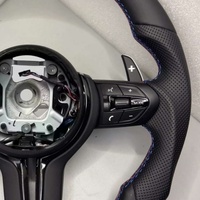 Volant en cuir de style guerrier tout noir pour BMW F10 F22 F30 F34 F32 F82 E70 E90 F20 F06 F11 F15 M2 M3 M4 M5