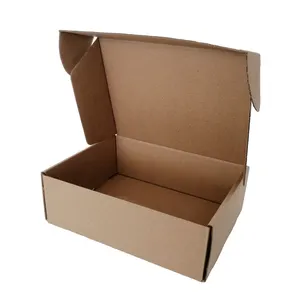 Caja de cartón corrugada para embalaje, Logo impreso personalizado, caja de zapatos de cartón Kraft