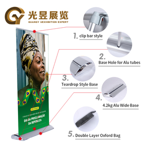 Exhibición de exhibición Venta barata Personalizado de un solo lado de doble cara Roll up Banner Kakemono Aluminio retráctil Roll up Banner Stand - Product Image 4