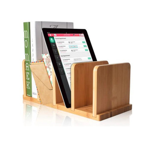 Wooden Desktop Magazine Organizer Book Rack <b>File</b> Holder Office Stationery <b>Storage</b> Shelf Minimalist Design - Product Image 3