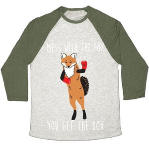 Mess With the Fox You Get the Box Unisex Tri-Blend <b>Baseball</b> <b>Tee</b> - Product Image 5