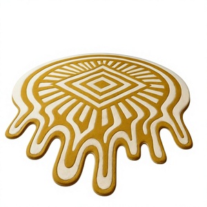 Nouveaux tapis d'intérieur modernes personnalisés en laine tuftée à la main, résistants aux taches, à motif géométrique, à poils ras, pour salon, style indien - Product Image 1