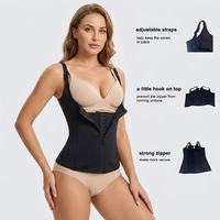 Ceinture amincissante en latex avec fermeture éclair, 3 rangées de crochets, sangles réglables, gaine amincissante pour femme
