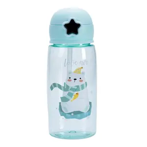 2023 yeni BPA ücretsiz anaokulu fincan 18oz şeffaf akrilik plastik çocuk su şişesi çocuklar için özel Logo içme suyu şişesi