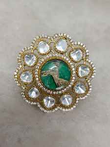 Bague en diamant américain bleu pour femmes Bijoux en laiton personnalisés pour une utilisation en vrac - Product Image 4