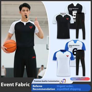 职业男女篮球和足球裁判套装夏季上衣款式带印花比赛服装夹克 - Product Image 2