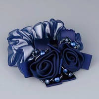Chouchous européens et américains en fil pour cheveux perles de fleurs accessoires pour cheveux chouchous