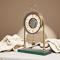 Horloge de bureau moderne minimaliste en métal avec trépied, mouvement à quartz silencieux, calendriers et rétroéclairage pour la maison et les bureaux