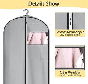 Sacs à vêtements étanches à gousset pour accrocher la couverture de robe pour les robes Solution de stockage pour les placards et les armoires - Product Image 5