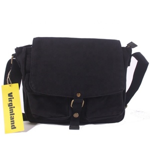 Borsa a tracolla 2371 da uomo in stile Vintage con decorazione a bottone in tela verde scuro - Product Image 1