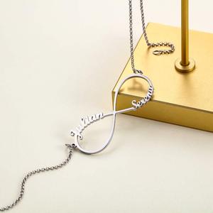 A buon mercato All'ingrosso Delle Donne Mamma Regalo Gioielli Personalizzati Due In Acciaio Inox Famiglia Infinity Nome <span class=keywords><strong>Collana</strong></span> Per La Madre - Product Image 3
