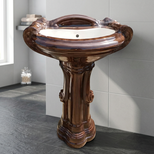 Lavabo sur pied en céramique décoratif de luxe moderne, évier de salle de bain, articles sanitaires Sterling - Product Image 5