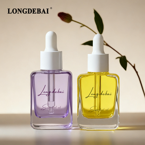 Envases de 30 ml para el Cuidado de la Piel al por Mayor, Botellas de Vidrio Cuadradas con Gotero para Aceites Esenciales, Color Verde Mate Esmerilado - Product Image 1