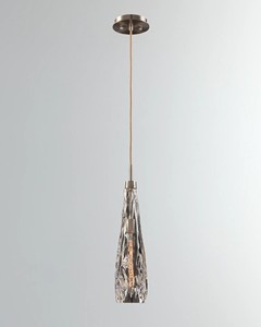 Lampe suspendue en forme de larme en verre texturé industriel | Lampe suspendue en verre clair pour décor de couloir d'îlot de cuisine - Product Image 1